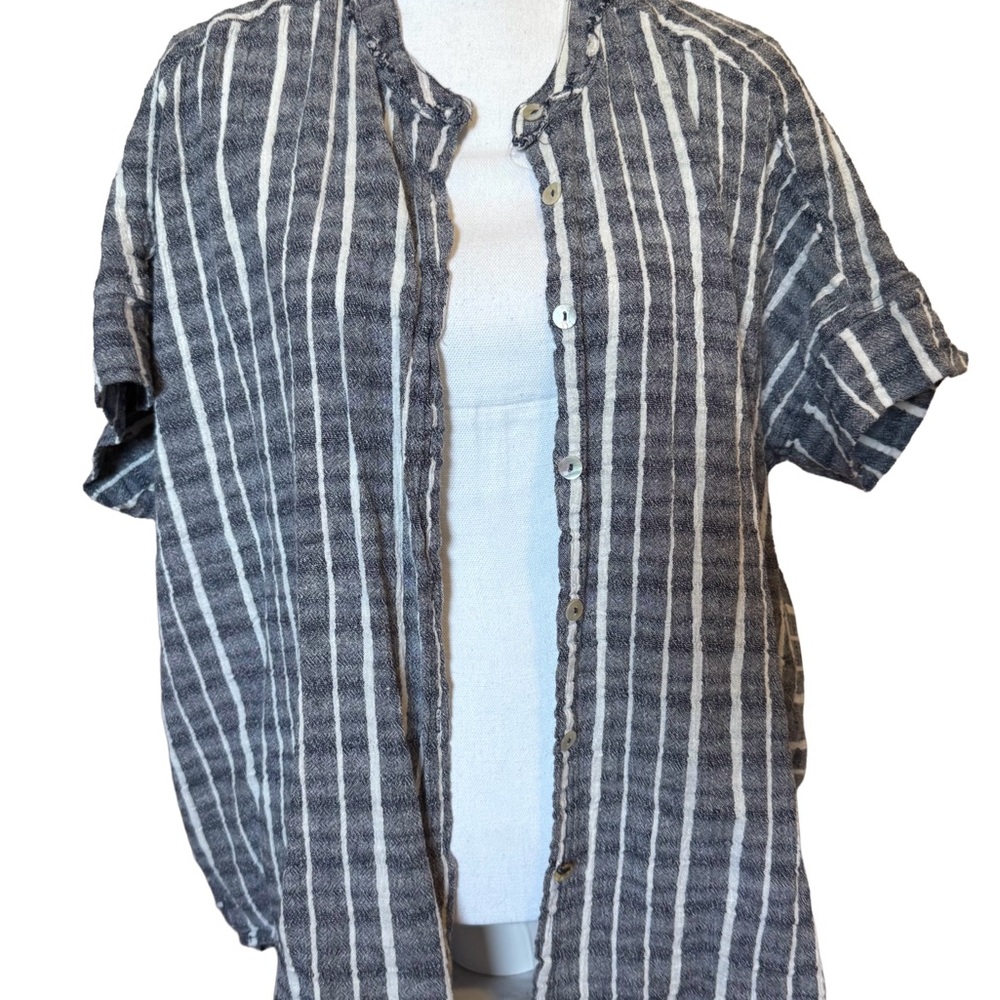 Free People intimately Women’s Relaxed Distressed Top striped Blue-grey Size XS